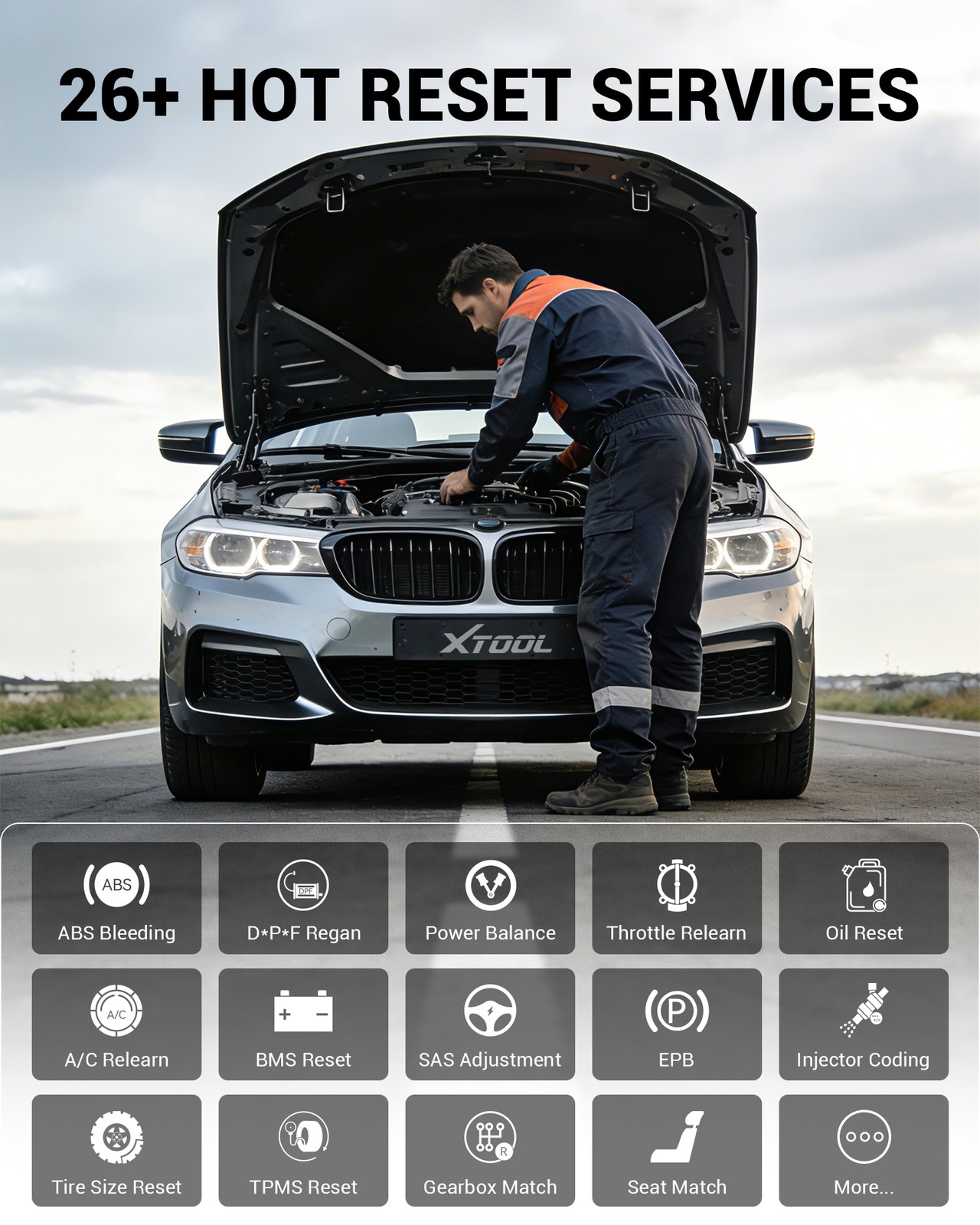 XTOOL A30M +Cable Car Bluetooth OBD2 Scanner Bidirectional Full Diagnostic Tool