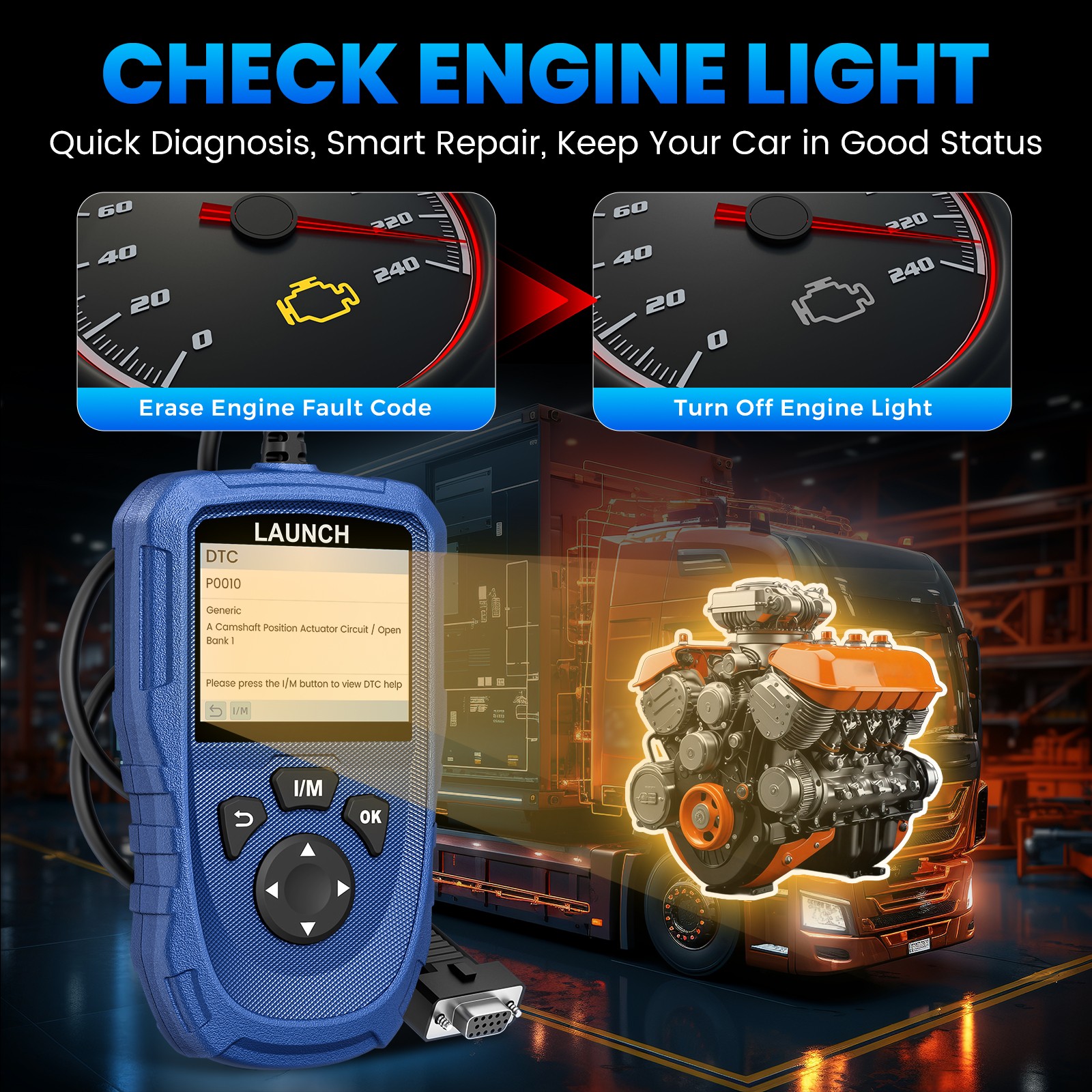 2026 LAUNCH CR HD V2 Diesel Heavy Duty Truck Diagnostic Scan Tool OBD2 Scanner