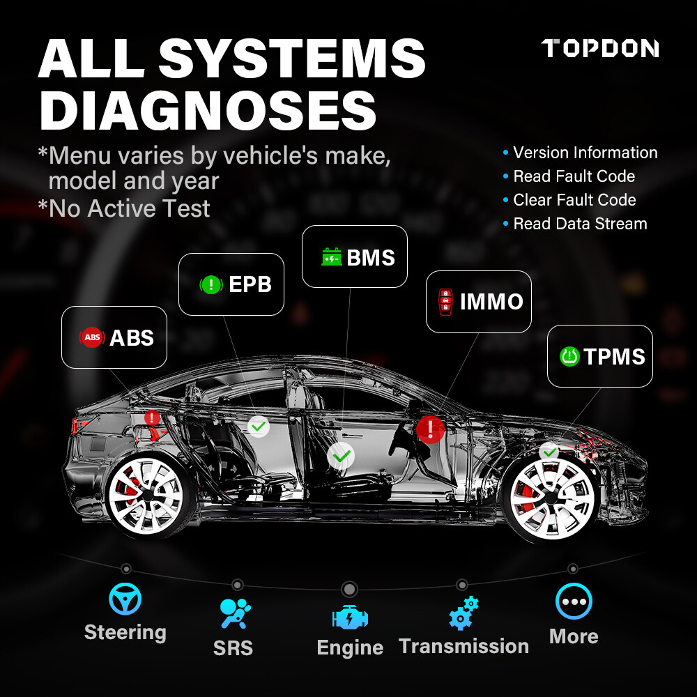 🔥TOPDON AD800BT OBD2 Scanner Full Systems Diagnostic Tool Free Updates for Life