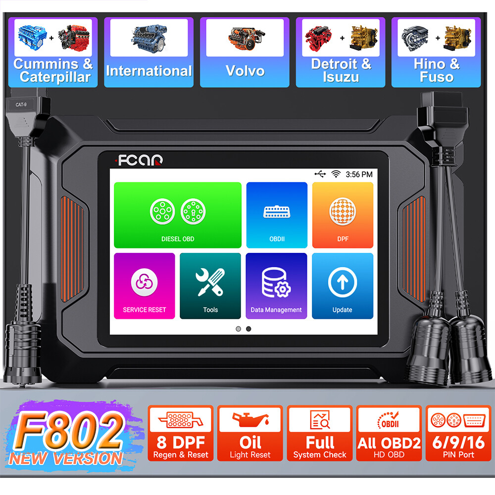 Fcar F802 Heavy Duty Diesel Truck All System OBD2 Diagnostic Scanner DPF Oil