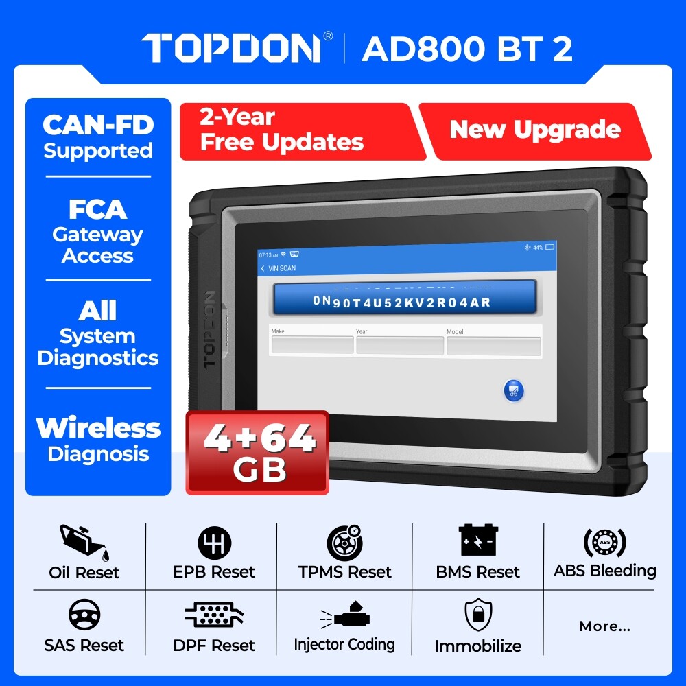 2025NEW! TOPDON AD800 BT 2 PRO All System Scanner OBD Engine AT etc Diagnostic