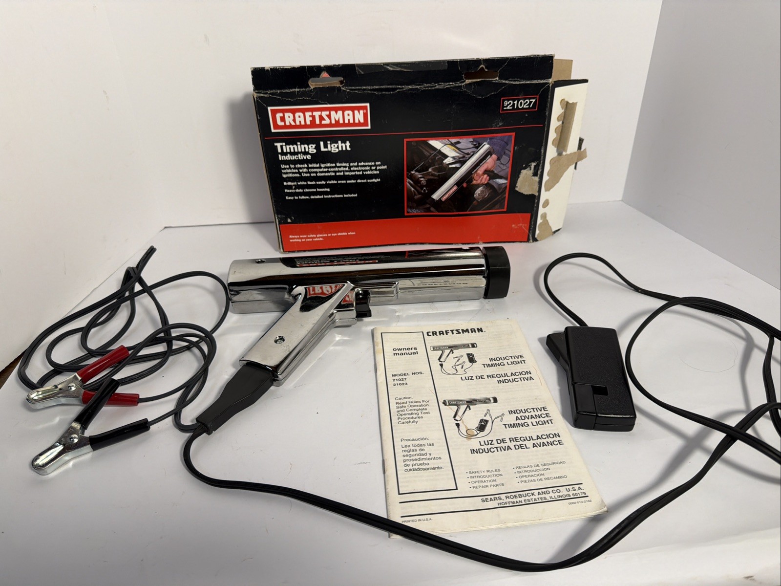 Vintage Craftsman 921027 Inductive Timing Light w/ Box Manual Leads Sears