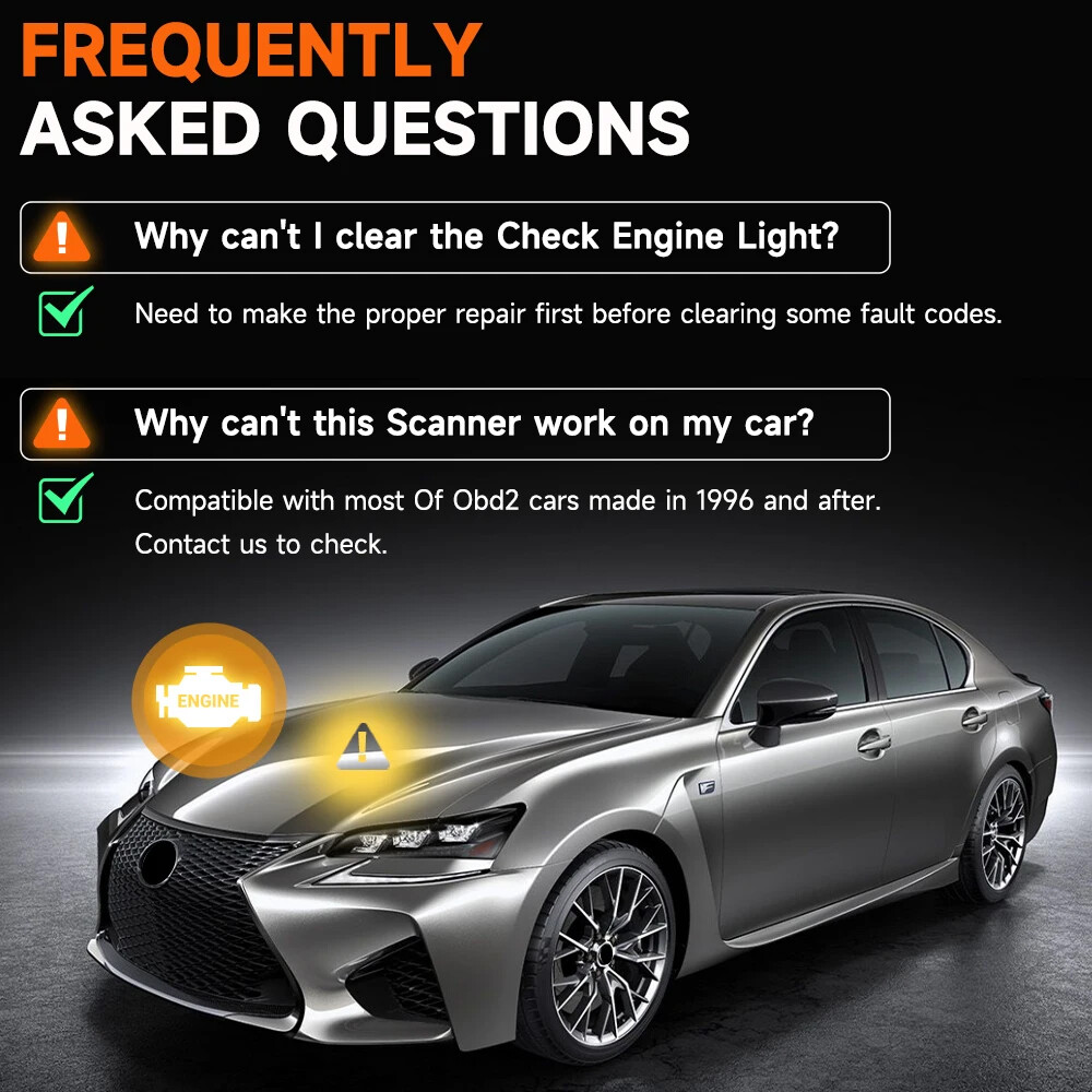 ANCEL AS200 OBD2 Scanner Car Code Reader Check Engine Warning Light with EVA Bag