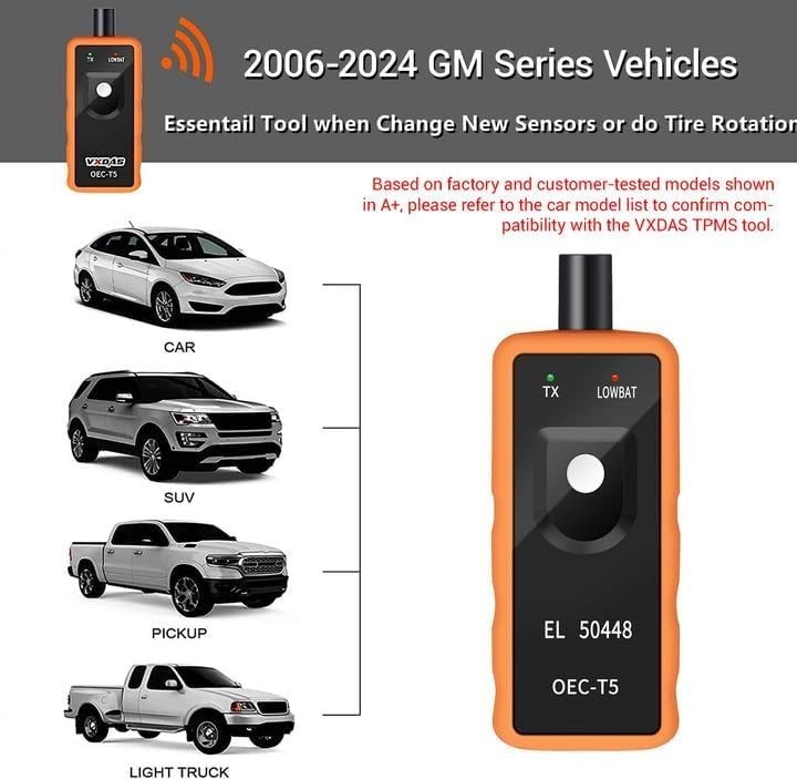 VXDAS TPMS Relearn Tool EL-50448 for GM Tire Pressure Sensor Reset OEC-T5