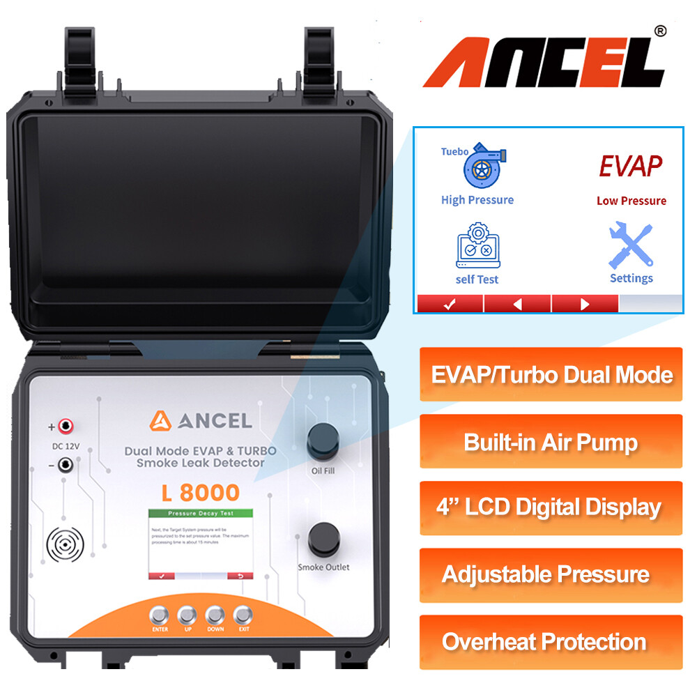 L8000 EVAP Turbo Smoke Machine Leak Detector Dual Mode Leak Diagnostic Tool Kits