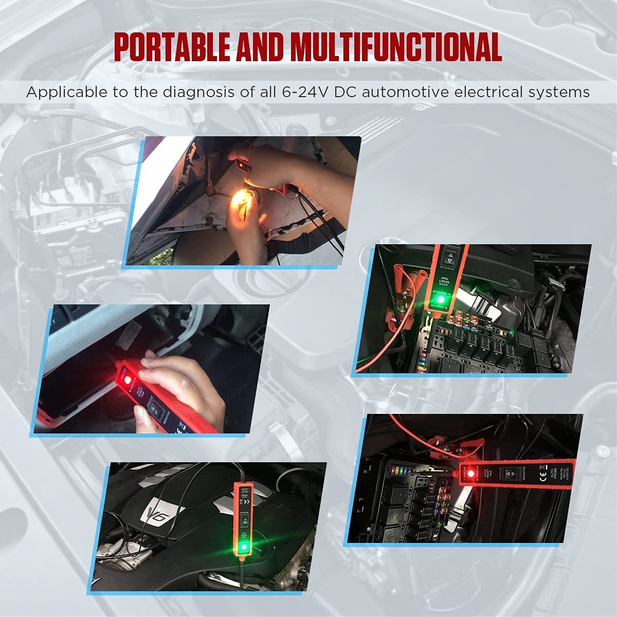 Digital Test Light 6-24V Car Electrical Circuit Tester Polarity Continuit Tester