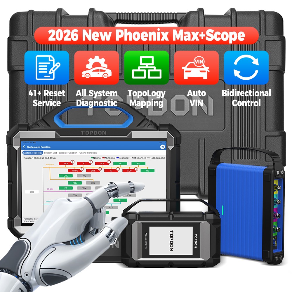 2026 TOPDON Phoenix Max Auto Diagnostic Tool ECU Programming Scanner with Scope