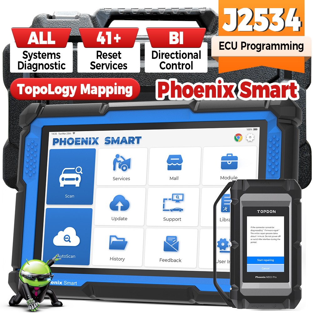 TOPDON Phoenix Smart ECU Programming VAG Guided Bi-Directional FCA SGW Access