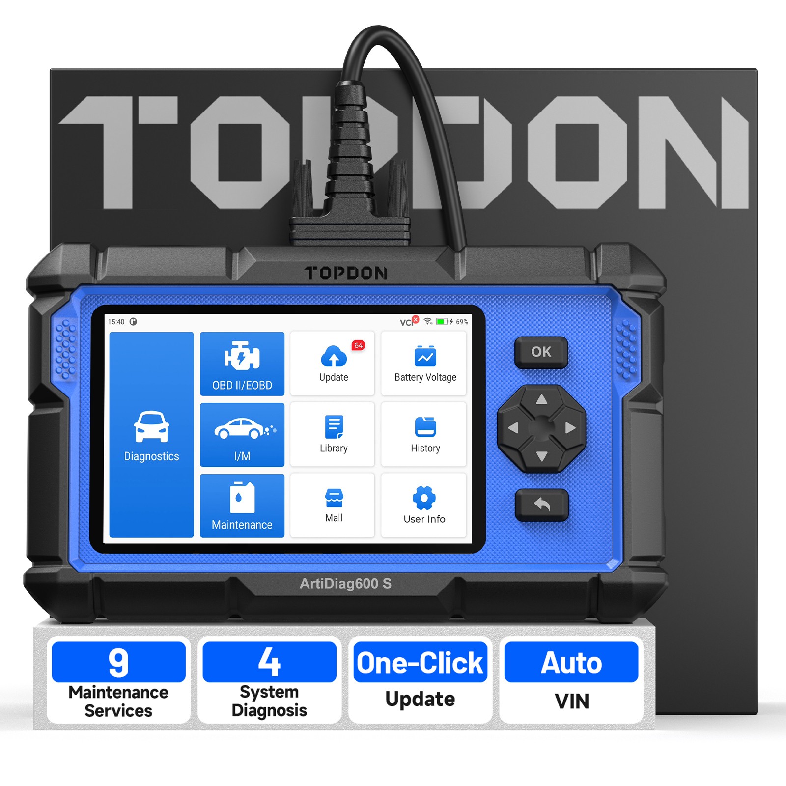 2025 TOPDON AD600S Four System Car OBD2 Scanner Auto Diagnostic Tool TPMS Reset