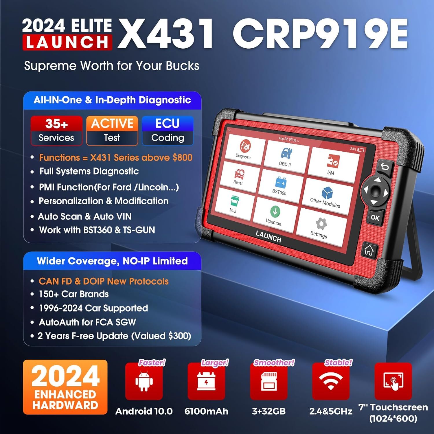 KINGBOLEN K7 D7 PRO Auto Full Diagnostic Bidirectional Scan Key Programming Tool