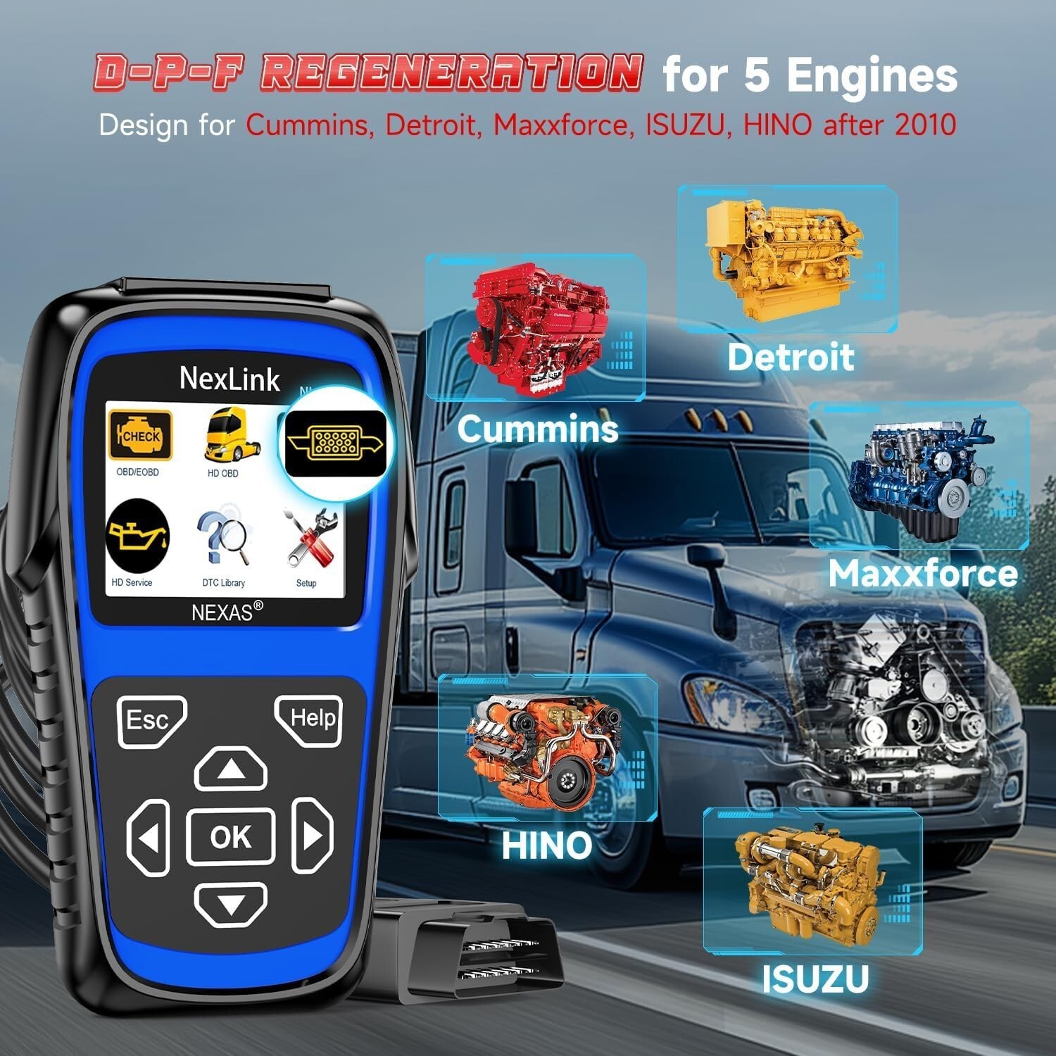 NEXAS NL102P Heavy Duty Truck Scanner Diesel Diagnostic Scan Tool for Isuzu Hino