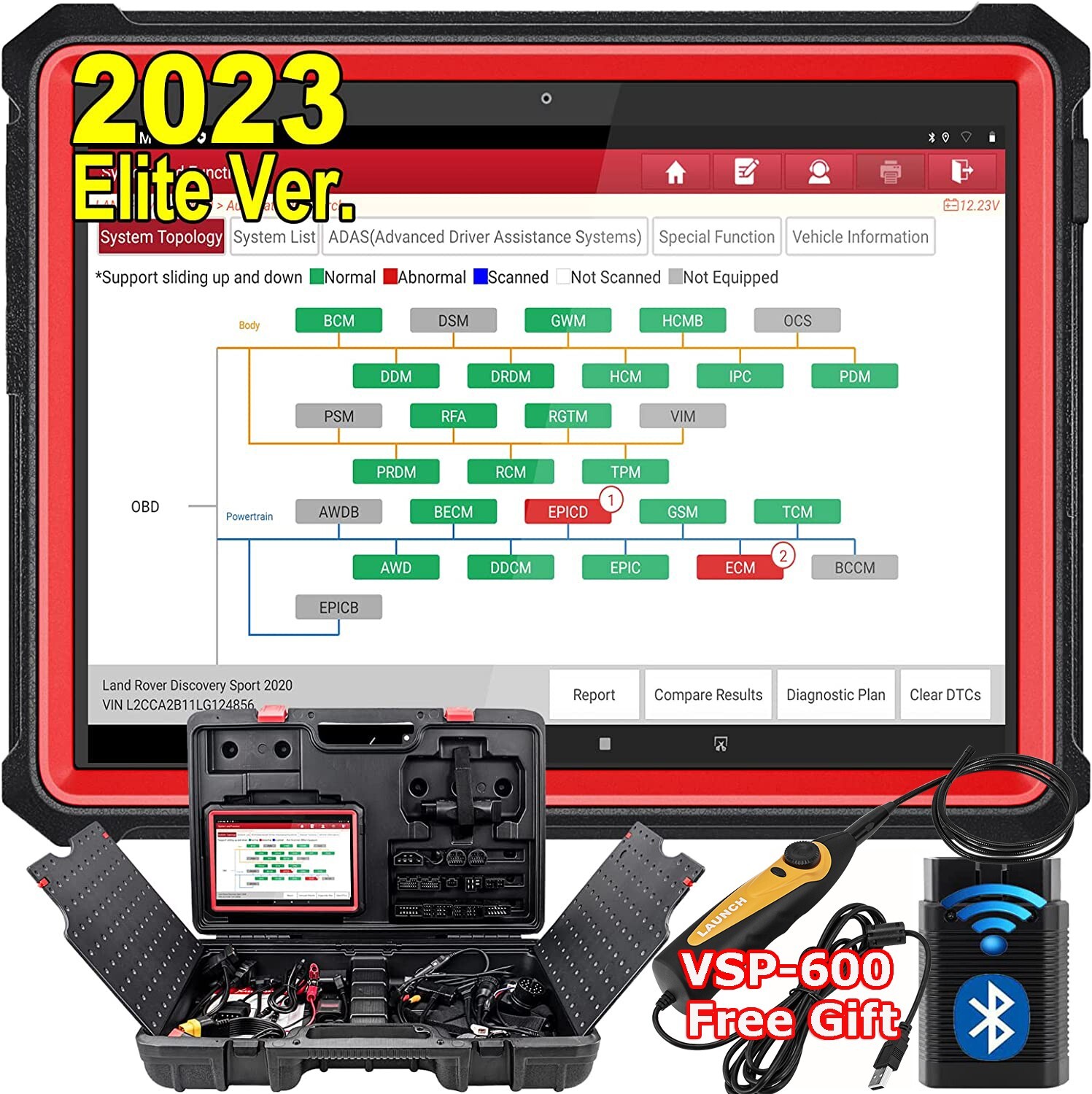 LAUNCH X431 PRO3S+ V PROS Car OBD2 Scanner Diagnostic Tool KEY Coding Topology