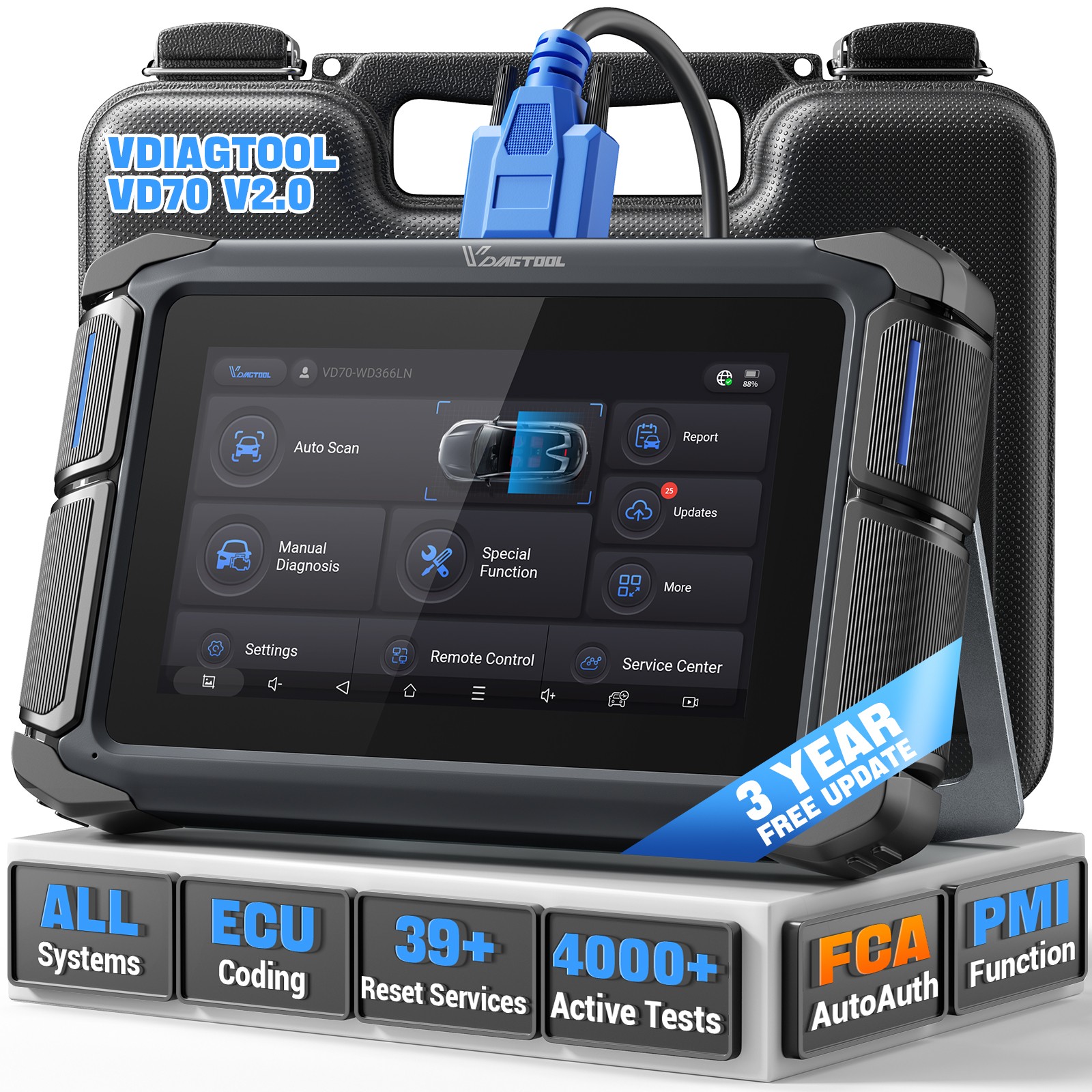 VDIAGTOOL VD70 Full System Diagnostic Scanner Bi-directional Tool 8IN1 Live Data