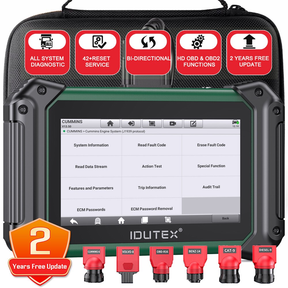 IDUTEX TS710 Heavy Duty Truck Diesel Diagnostic Scanner DPF Regen Actuation Test