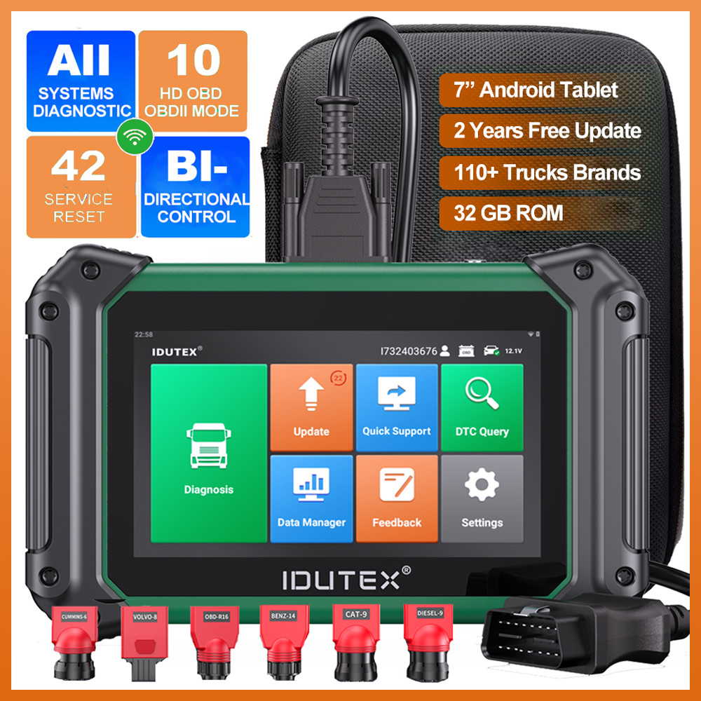 IDUTEX TS710 Heavy Duty Truck Diesel Diagnostic Scanner DPF Regen Actuation Test