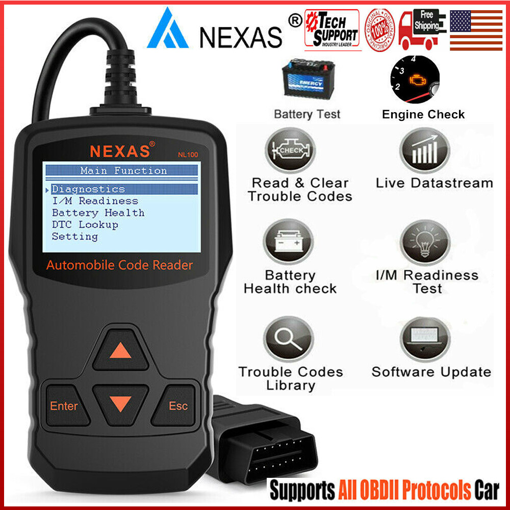 NL100 Car OBD2 Scanner Code Reader Check Engine Auto Battery Health Diagnostic