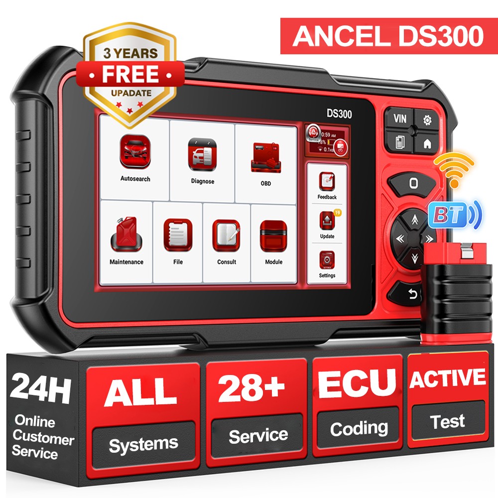 ANCEL DS300 Bluetooth OBD2 Scanner All System Diagnostic Tool ECU Coding