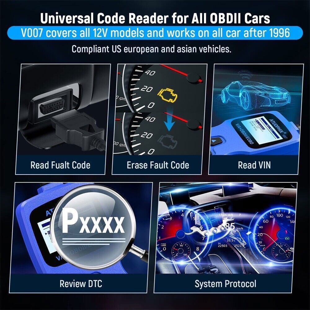 OBD2 Car All Systems Diagnostic Scanner Tool Car EPB OIL TPS Reset Code Reader