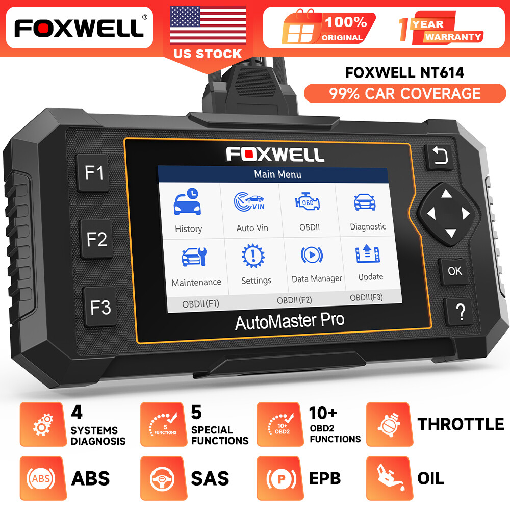 FOXWELL NT614 Elite OBD2 Scanner for US Cars: ABS/SRS/AT/Engine/EPB