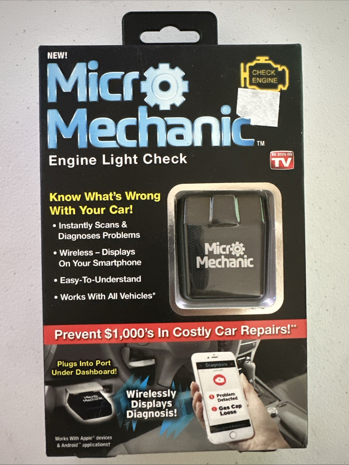 Micro Mechanic As Seen On TV Car Fault Reader Diagnostic Tool Scanner Engine NEW