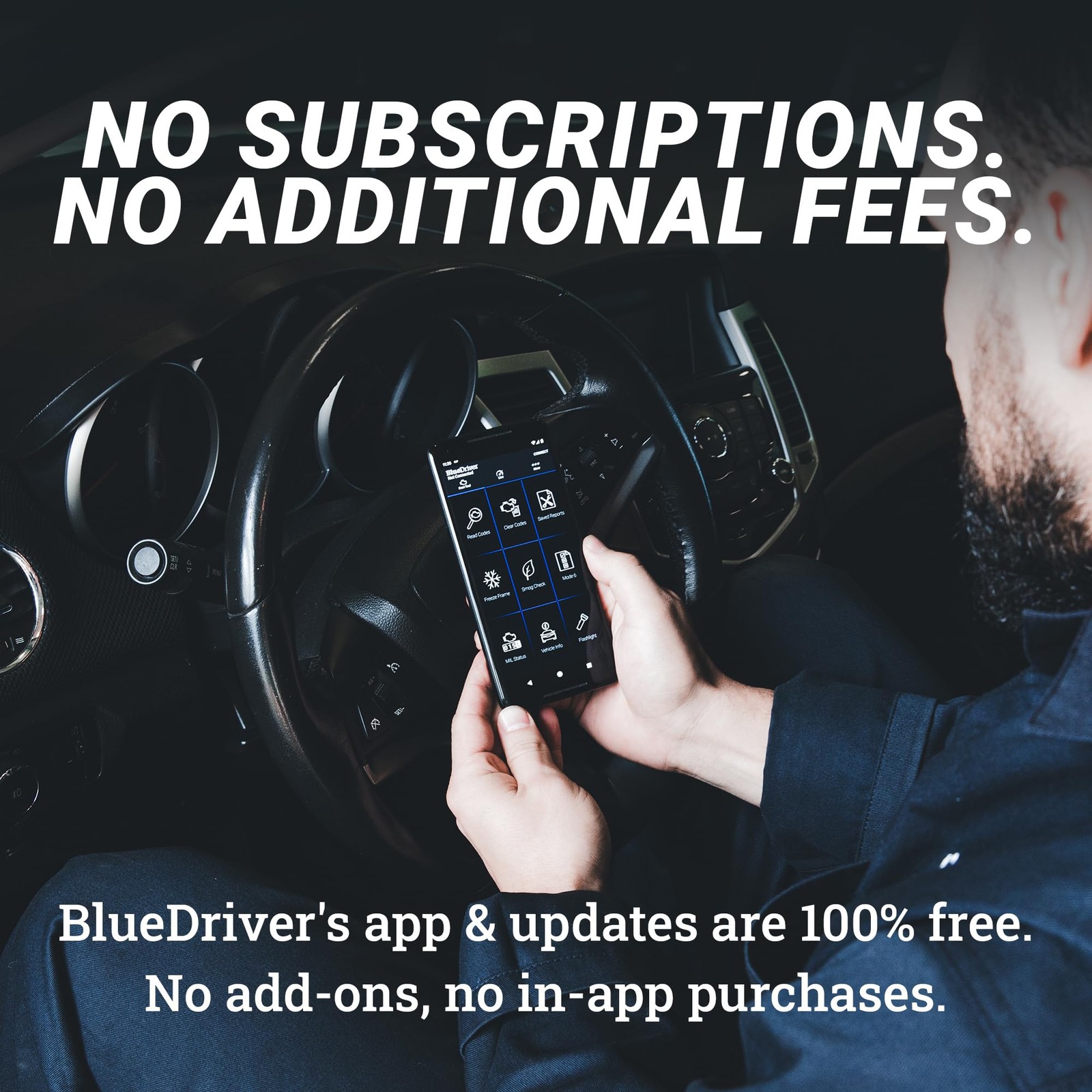 BlueDriver Bluetooth Pro OBDII Scan Tool for iPhone, Android No Subscription Fee