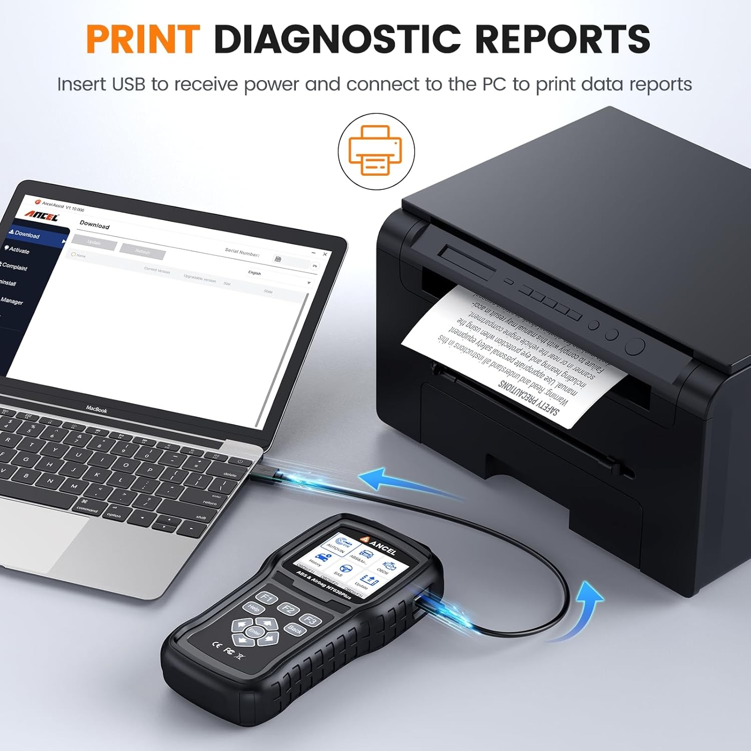 ANCEL AD610 PRO Bidirectional SRS ABS Bleeding EPB Oil OBD2 Diagnostic Scanner