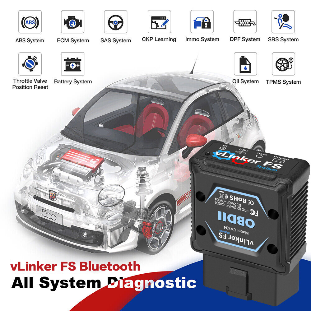 Vgate vLinker FS Bluetooth Ford FORScan HS/MS-CAN OBD2 Car Diagnostic Scanner
