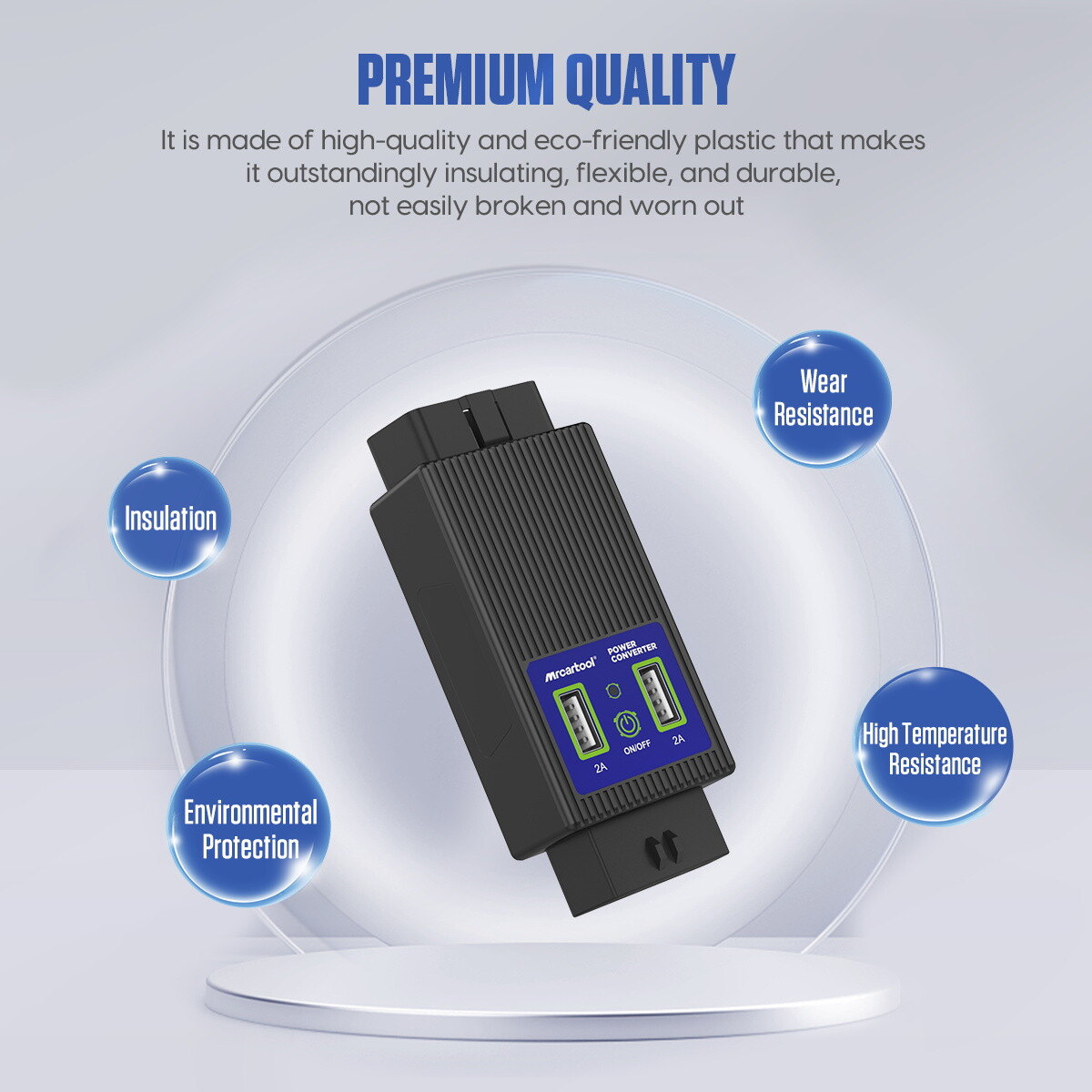 OBD2 16Pin Male to Female 1 to 1 OBD Cable Splitter Converter Adapter 2 USB Port