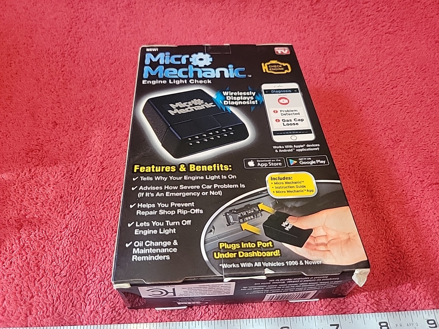 NEW MICRO MECHANIC Engine Light Check Diagnostic Tool by Ontel Apple & Android