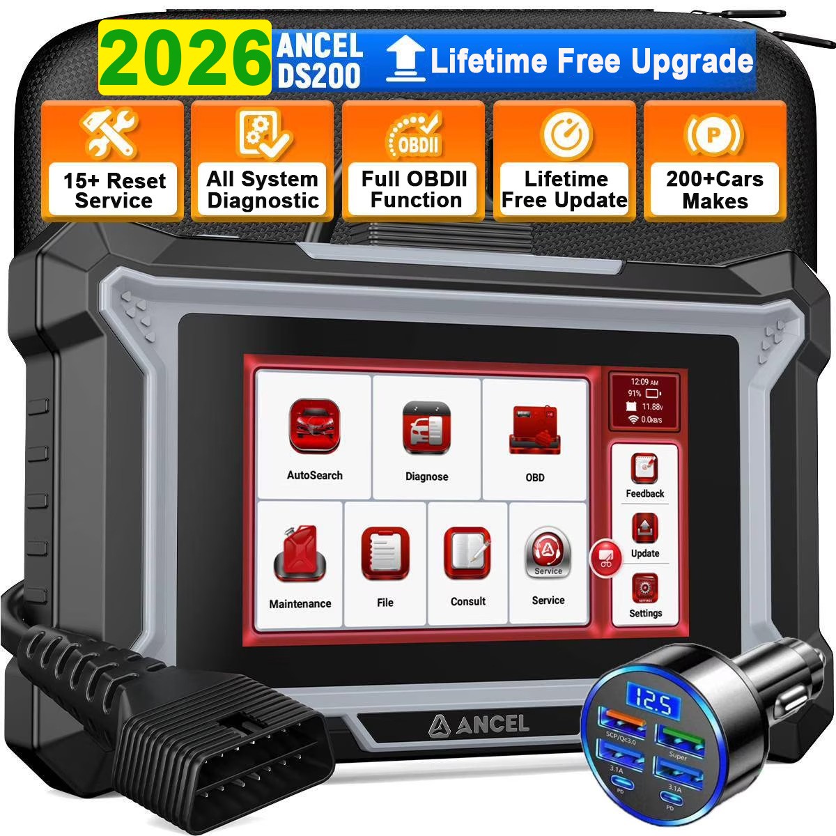 Full Systems OBD2 Scanner Car Diagnostic Tool OIL ABS DPF Regen Injector Coding