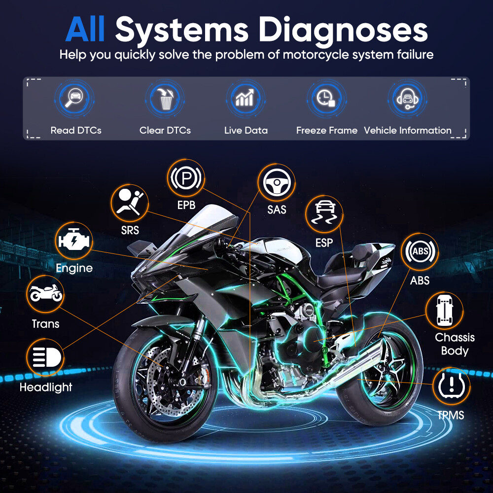 ANCEL MT700 Motorcycle Full Systems Diagnostic Tool OBD2 Scanner Fit For Benelli