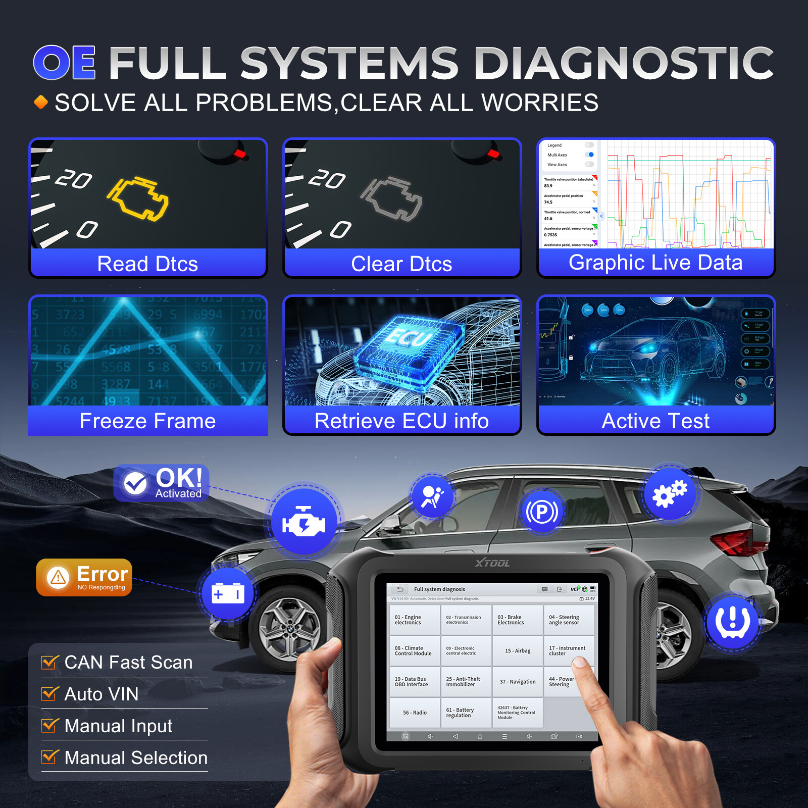 XTOOL X100 MAX2 KC501 TOP Key Programmer J2534 ECU Programming Diagnostic Tool