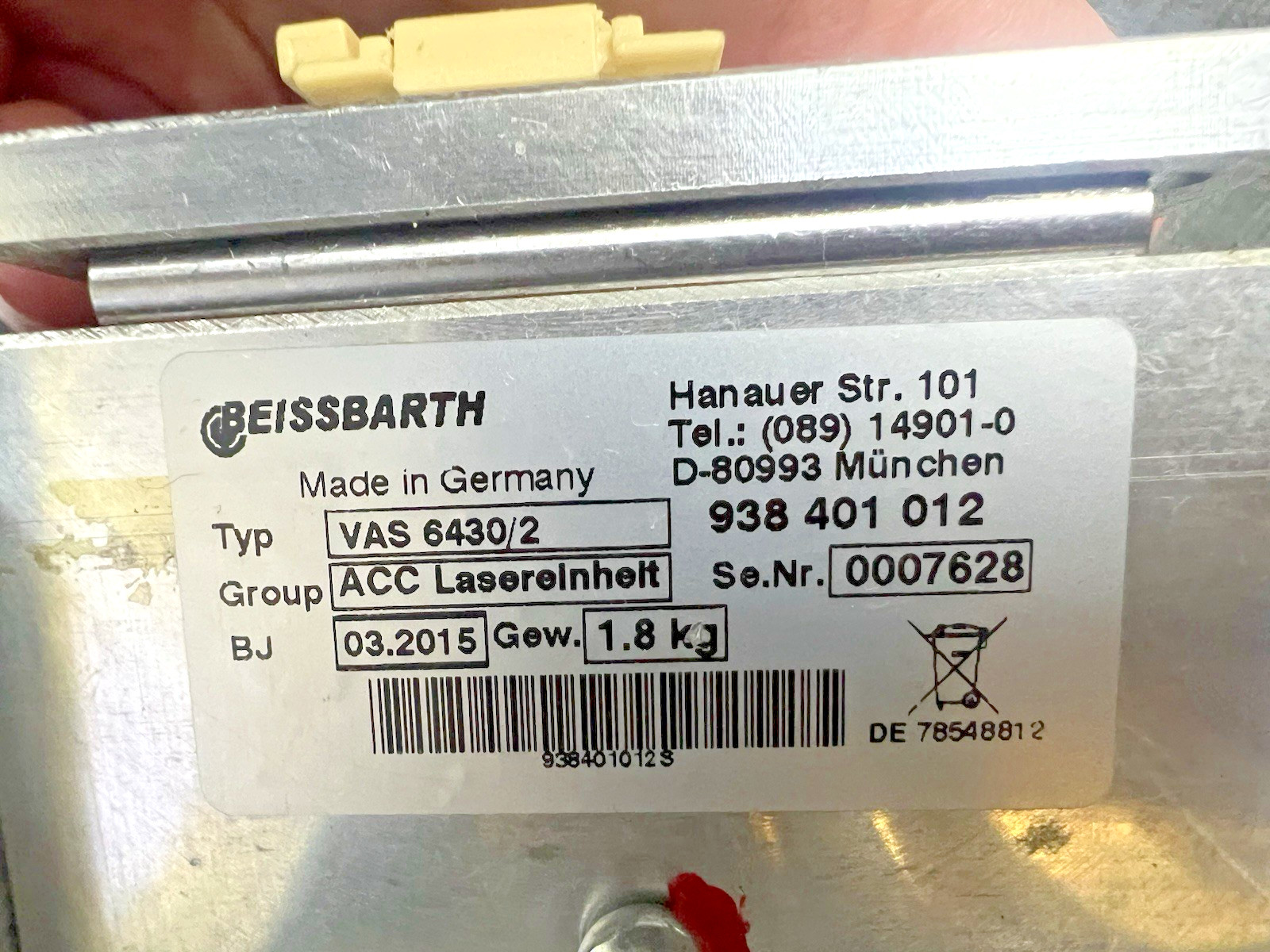 ACC Laser Unit – VW Model VAS6430/2 TESTING UNIT VW AUDI PORSCHE VAG USED