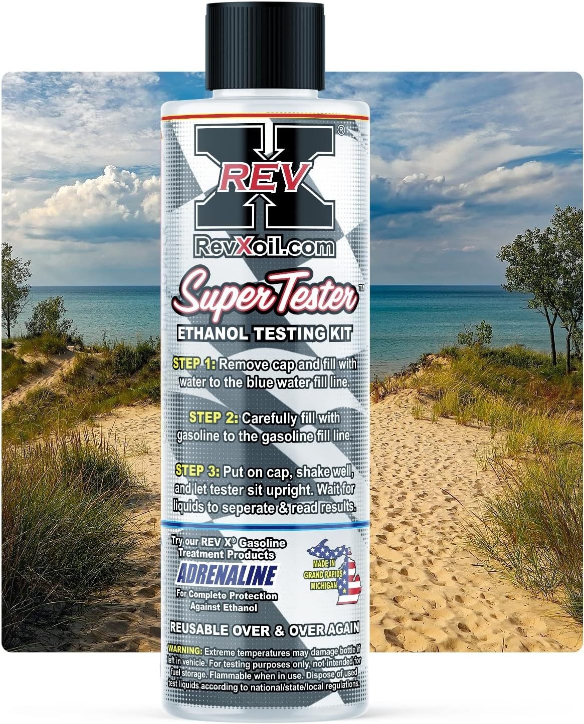 REV X E85 Super Tester Ethanol Test Bottle – Tests E0% – E100% – Easy to Use Kit