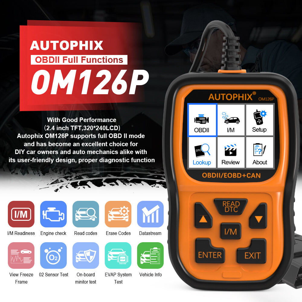 AUTOPHIX OM126P Car Vehicle Code Reader Car OBD2 Scanner Diagnostic Check Engine