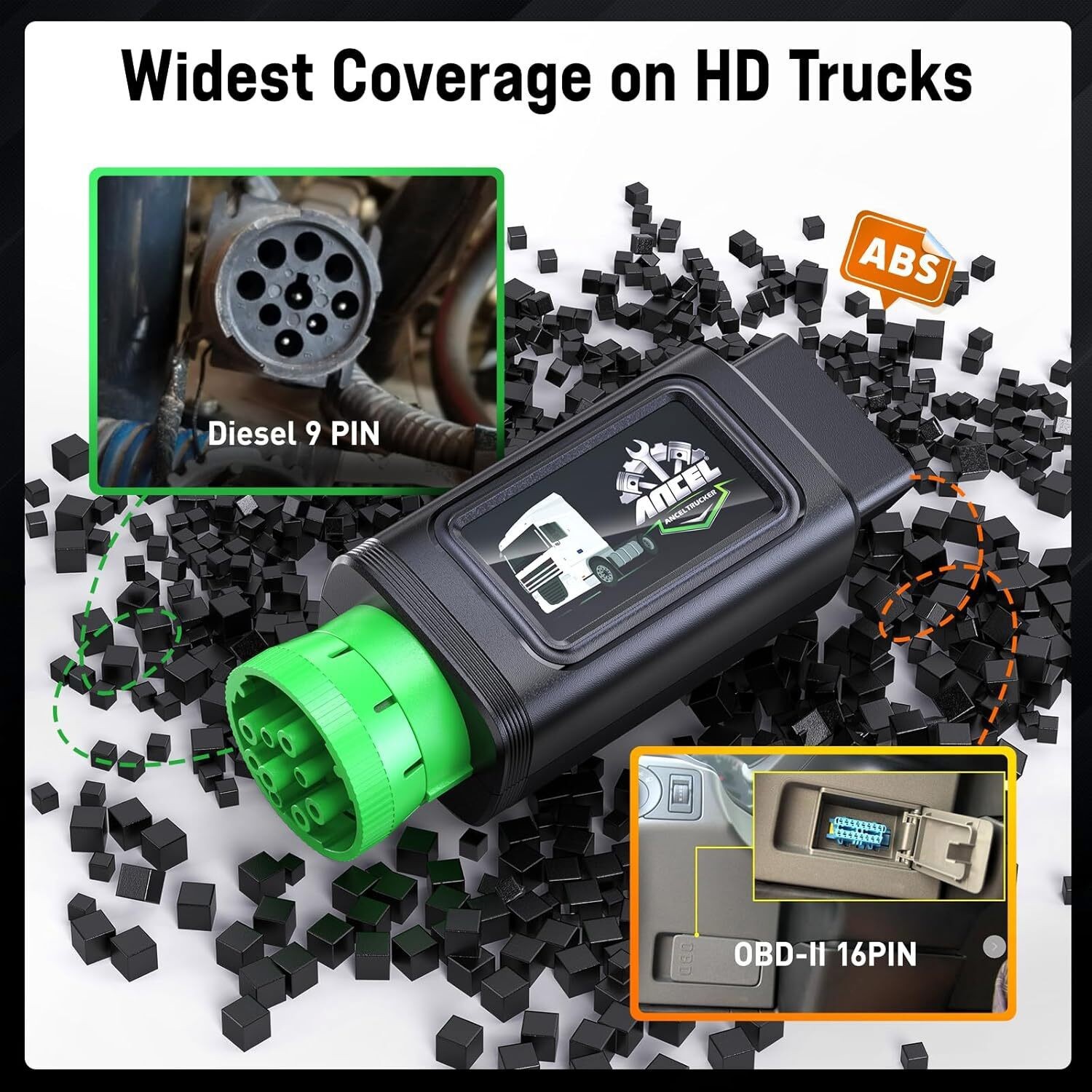 ANCEL HD110 Heavy Duty Truck Scanner DPF Regen for Paccar Detroit OBD Diagnostic