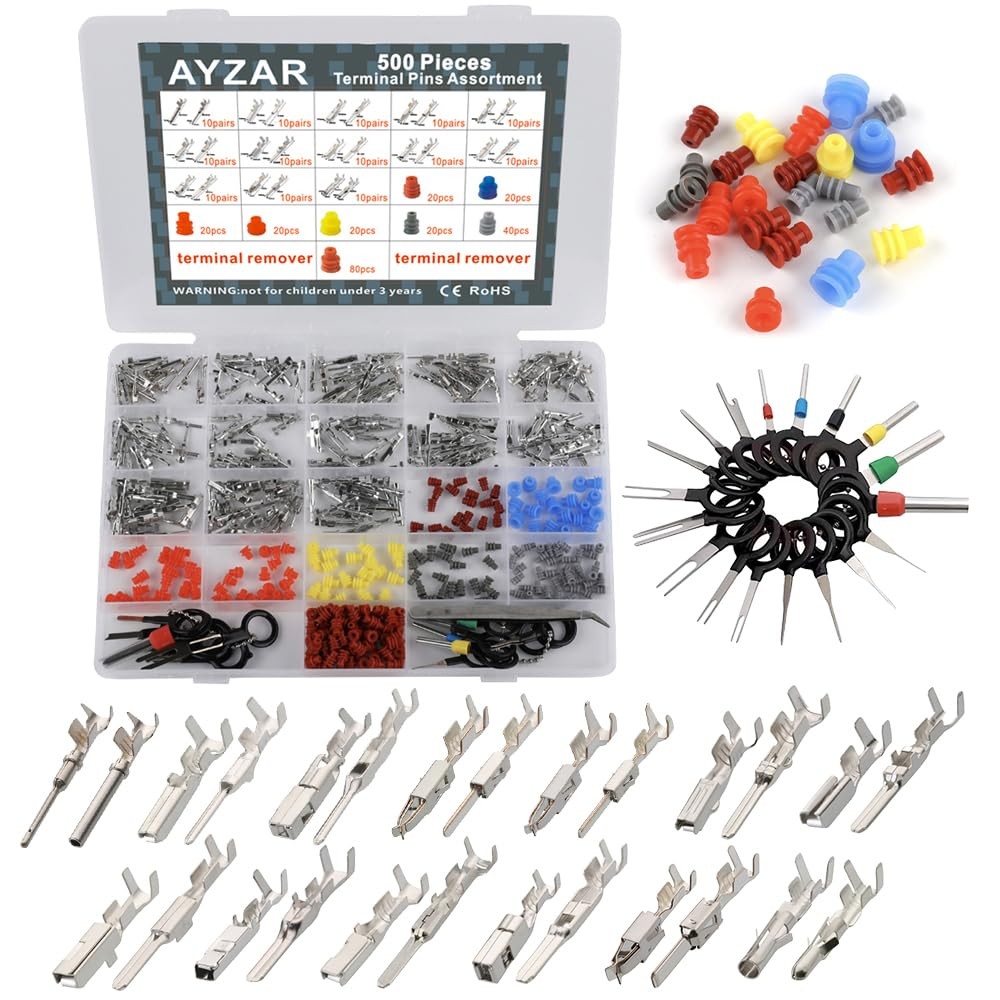 500Pcs Connector Terminal Pin Wire Harness Pins Automotive Auto multicolor