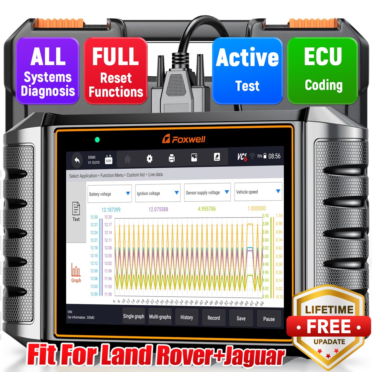 FOXWELL NT710 For Land Rover ABS SRS Bidirectional OBD2 Scanner ECU Coding