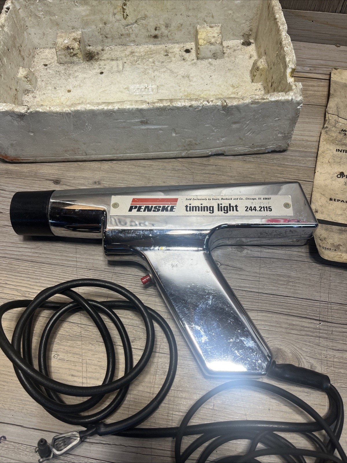 Vintage Penske Chrome Inductive Power Timing Light 244.2115 Sears Roebuck & Co