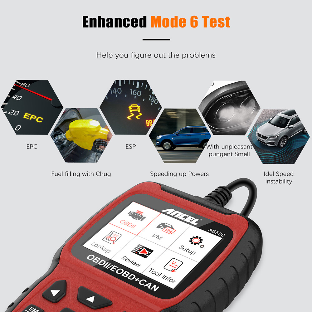 Ancel AS500 OBD2 Engine Light Read Clear Codes ODBII Diagnostics Scanner Tool