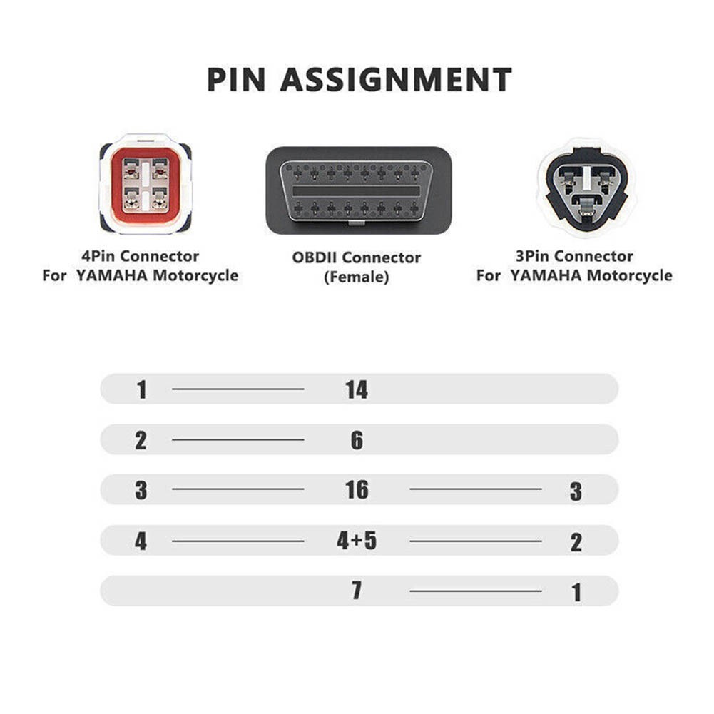 3pin 4pin 6pin 3in1 OBD2 Diagnostic Adapter Connector Cable For Yamaha
