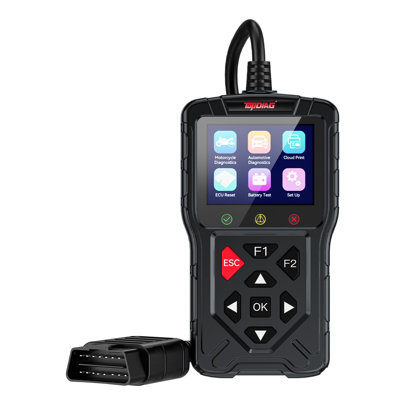 Topdiag M60 Motorcycle Vehicle OBD2 Scanner Fault Code Read Free ECU Reset DTC