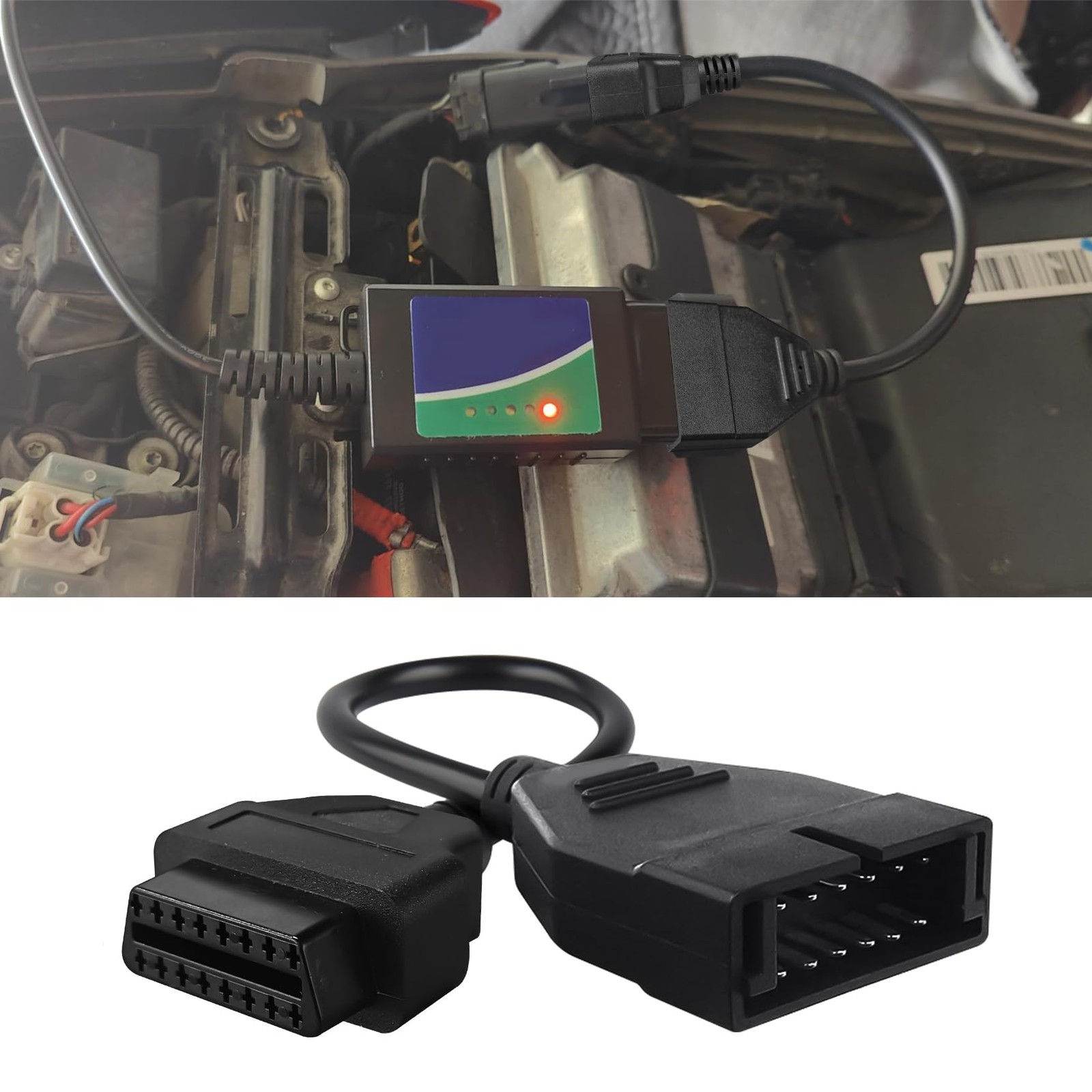 OBD2 to OBD1 GM Adapter, Car Code Reader, 12 Pin 15.7 inches, Black