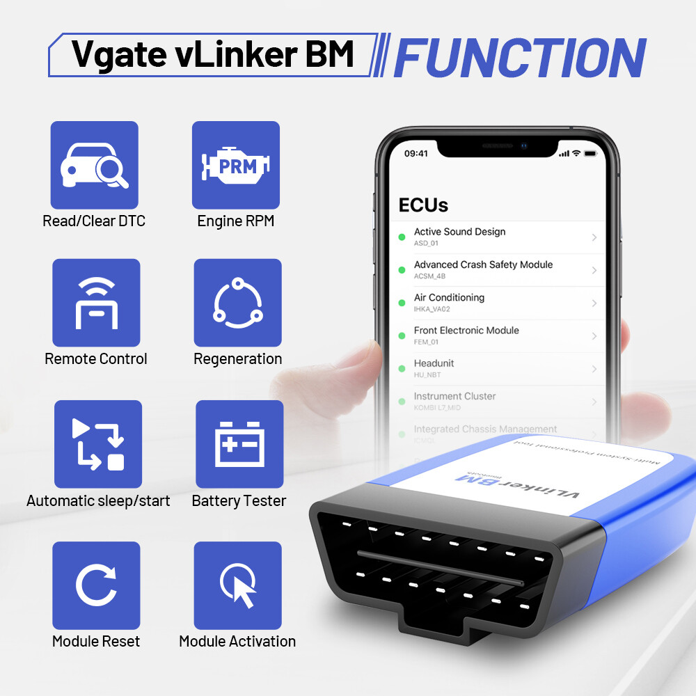 Vgate vLinker BM+ OBD2 Scanner Bluetooth 3.0/4.0/wifi OBD2 Car Diagnostic Tools