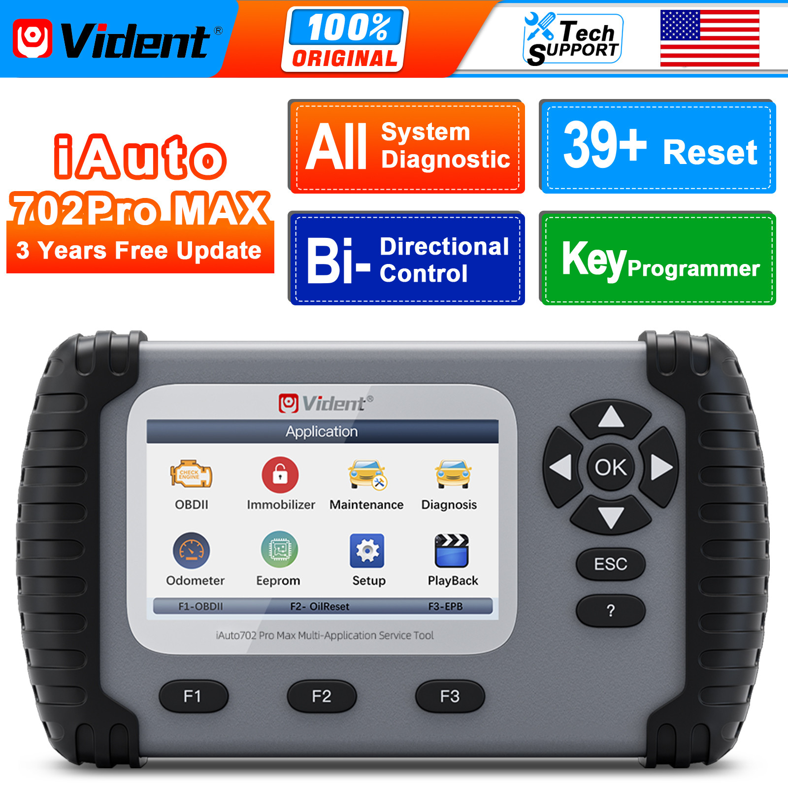 Vident 702Pro MAX Full System Diagnostic Key Programming 3 Years Free Upgrate