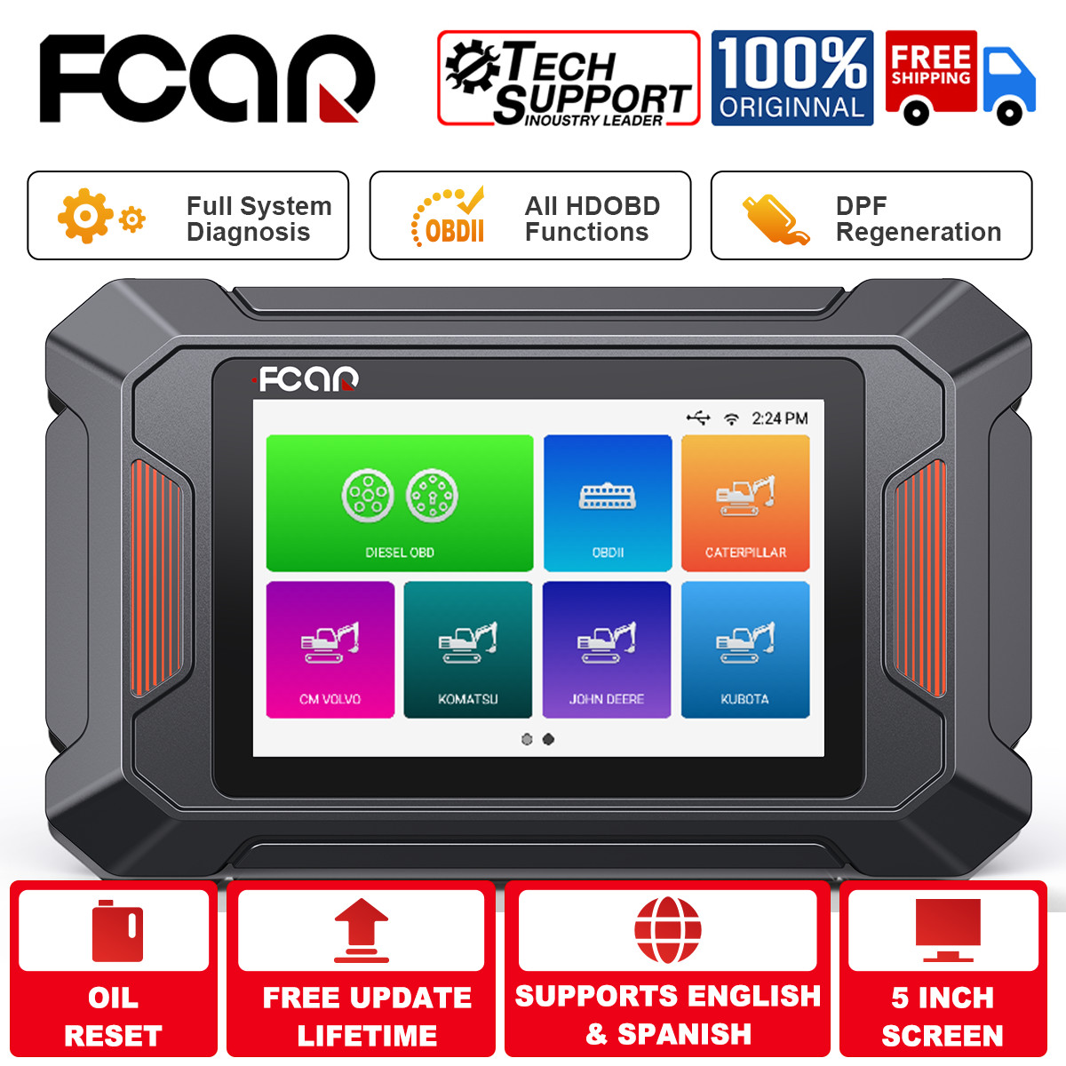 FCAR F804 Diesel Heavy Duty Truck OBD2 Scanner Full Systems Diagnostic DPF Regen