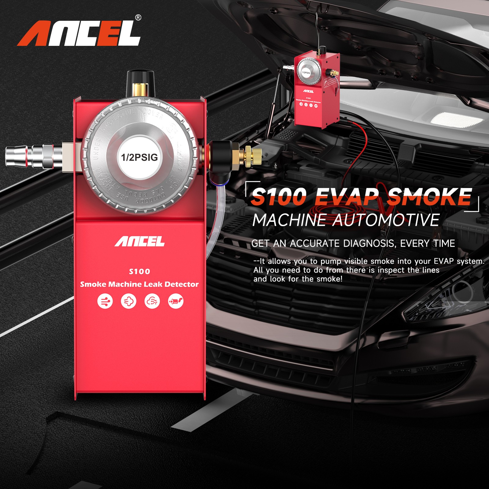 ANCEL EVAP Smoke Machine for Leaks Test in Vacuum Fuel EVAP & Other Cars System