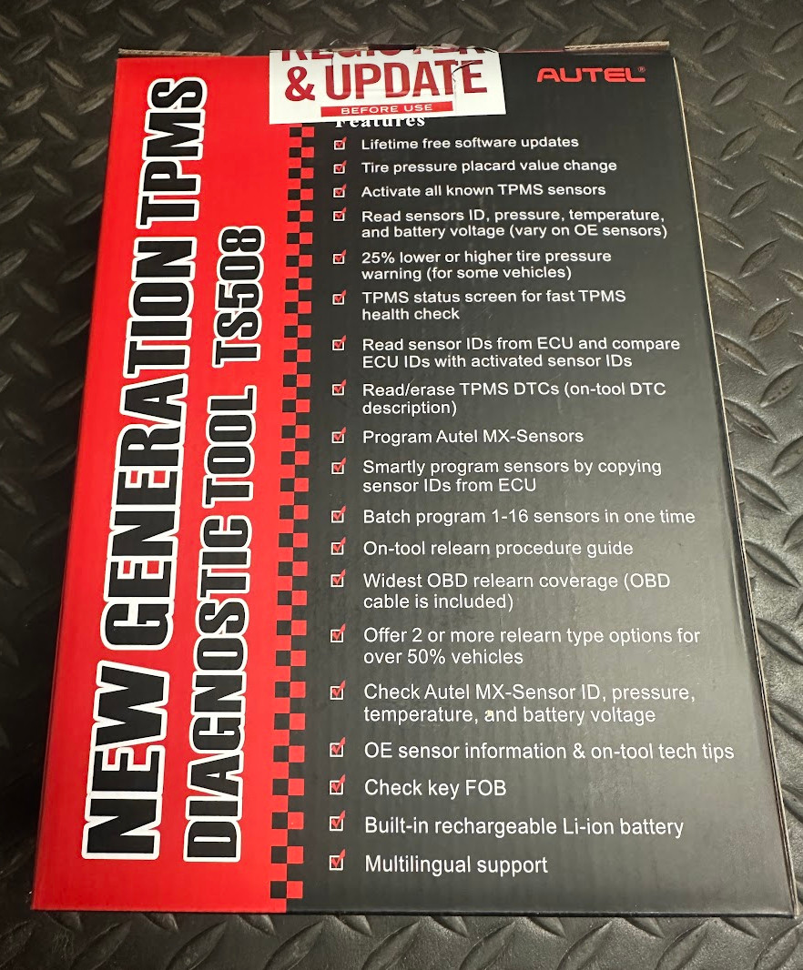 Autel Advanced TPMS Service Tool TS508-P 2.3″ Color Display – 3200mAh Battery