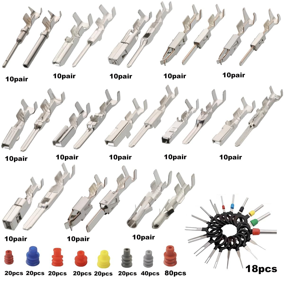 500Pcs Connector Terminal Pin Wire Harness Pins Automotive Auto multicolor