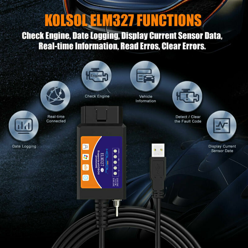 For Ford Forscan ELM327 USB Modify OBD 2 Scanner V1.5 MS-CAN HS-CAN Code Reader